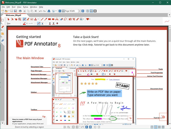  /></p></p><p>5、替换完成后，直接使用激活文件运行即为PDF Annotator免费版，所有功能全部使用</p><p><img src= /></p></p><h3>软件亮点</h3>1、添加注释和注释到任何PDF文档：</p><p>2、评论，更正，签名，突出显示，甚至照片和图纸。</p><p>3、在平板电脑上：手写注释。</p><p>4、将注释保存在原始文件中。</p><p>5、与同事分享，通过电子邮件发送给客户，合作伙伴或作者。</p><p>6、没有特殊的软件来查看标记的文件！</p><p>7、随时恢复到原始文档。</p><p>8、一键删除或隐藏所有标记。</p><p>9、插入空白页面以获得更多空间。</p><p>10、合并文档，复制，重新排序或删除页面。</p><p>11、使用PDF Annotator独特的演示模式：在会议或演讲中用PDF Annotator作为“数字白板”提供出色的互动演示。</p>					</div>
					<div class=
