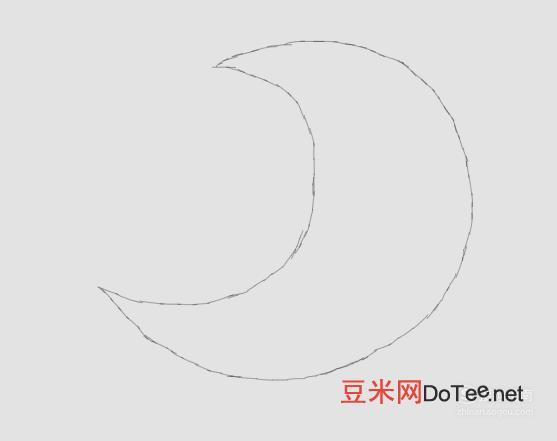 月亮的简笔画法步骤图，月亮的简笔画法