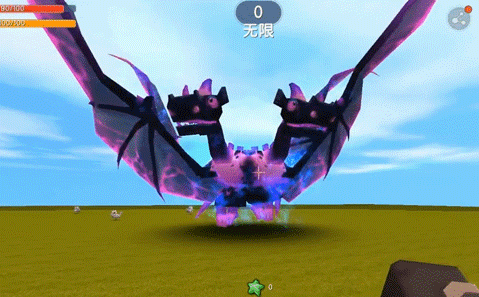 迷你世界：30秒学会召唤"双头黑龙"，身长50米，外形霸气